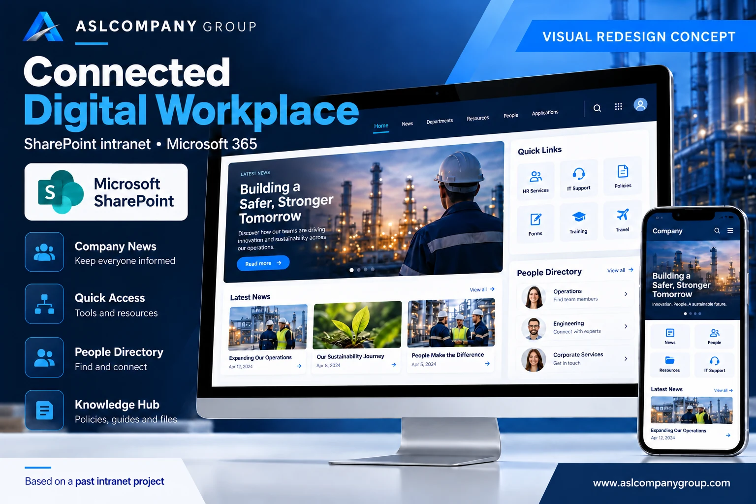 Supporting an intranet beyond launch — Visual redesign concept — illustrative image